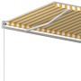 Toldo retráctil automático con postes amarillo y blanco 6x3,5 m en Toldos | Comprar online en Foru.es