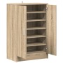 Mueble zapatero madera contrachapada roble Sonoma 60x35x92 cm en Zapateros y organizadores de calzado | Comprar online en Foru.e