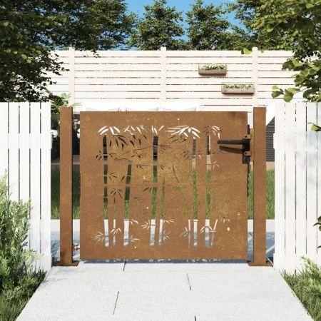 Corten steel garden gate bamboo design 105x80 cm by vidaXL, garden gates - Ref: Foro24-153238, Price: 126,38 €, Discount: %