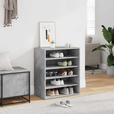 Mueble zapatero madera contrachapada gris hormigón 60x35x70 cm en Zapateros y organizadores de calzado | Comprar online en Foru.