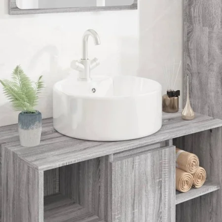 Lavabo redondo de cerámica blanco 40x14,5 cm de vidaXL, Lavabos - Ref: Foro24-153339, Precio: 68,46 €, Descuento: %