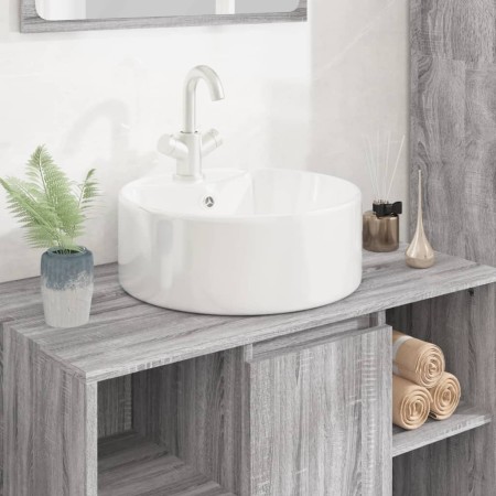 Lavabo redondo de cerámica blanco 40x14,5 cm de vidaXL, Lavabos - Ref: Foro24-153339, Precio: 69,28 €, Descuento: %