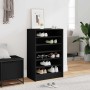 Mueble zapatero de madera contrachapada negro 60x35x92 cm en Zapateros y organizadores de calzado | Comprar online en Foru.es