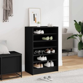 Mueble zapatero de madera contrachapada negro 60x35x92 cm en Zapateros y organizadores de calzado | Comprar online en Foru.es