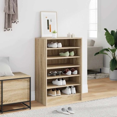 Mueble zapatero madera contrachapada roble Sonoma 60x35x92 cm en Zapateros y organizadores de calzado | Comprar online en Foru.e