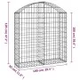 Cesta gaviones forma arco hierro galvanizado 100x30x100/120 cm de vidaXL, Maceteros y jardineras - Ref: Foro24-153425, Precio...