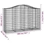 Cesta gaviones forma arco hierro galvanizado 200x50x120/140 cm de vidaXL, Maceteros y jardineras - Ref: Foro24-153396, Precio...