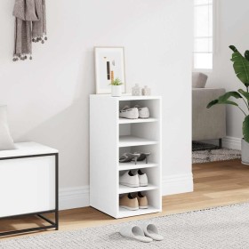 Mueble zapatero de madera contrachapada blanco 31,5x35x70 cm en Zapateros y organizadores de calzado | Comprar online en Foru.es