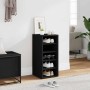 Mueble zapatero de madera contrachapada negro 31,5x35x70 cm en Zapateros y organizadores de calzado | Comprar online en Foru.es