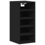 Mueble zapatero de madera contrachapada negro 31,5x35x70 cm en Zapateros y organizadores de calzado | Comprar online en Foru.es