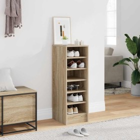 Mueble zapatero madera contrachapada roble Sonoma 31,5x35x90 cm en Zapateros y organizadores de calzado | Comprar online en Foru