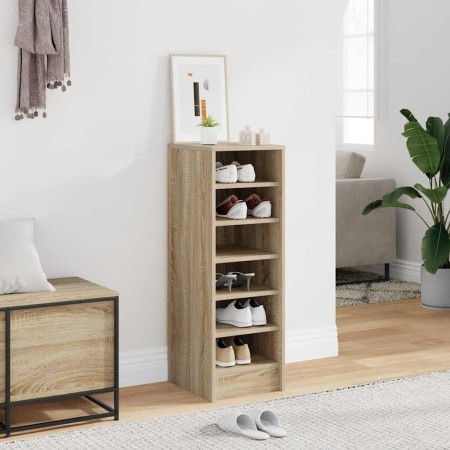 Mueble zapatero madera contrachapada roble Sonoma 31,5x35x90 cm en Zapateros y organizadores de calzado | Comprar online en Foru