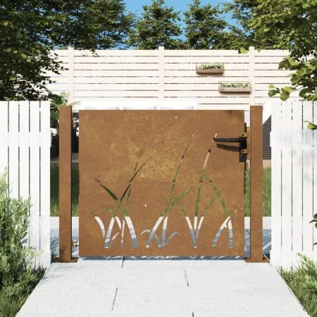 Corten steel garden gate grass design 105x80 cm by vidaXL, garden gates - Ref: Foro24-153226, Price: 122,88 €, Discount: %