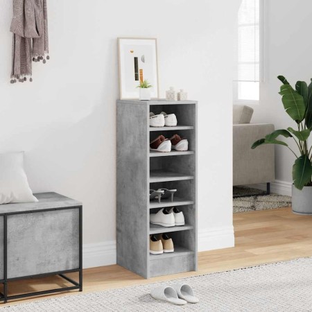 Mueble zapatero madera contrachapada gris hormigón 31,5x35x90cm en Zapateros y organizadores de calzado | Comprar online en Foru