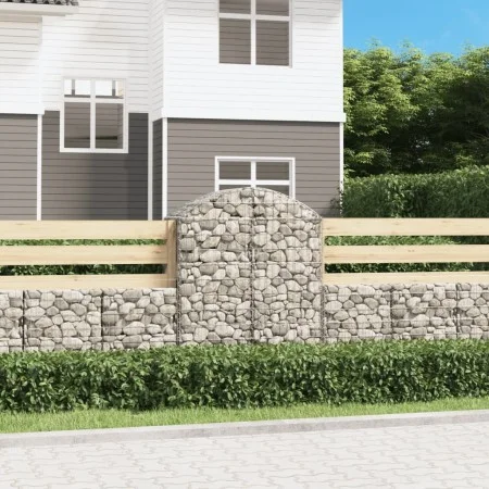 Cesta gaviones forma arco hierro galvanizado 100x50x120/140 cm de vidaXL, Maceteros y jardineras - Ref: Foro24-153436, Precio...