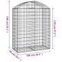 Cesta gaviones forma arco hierro galvanizado 100x50x120/140 cm de vidaXL, Maceteros y jardineras - Ref: Foro24-153436, Precio...