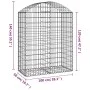 Cesta gaviones forma arco hierro galvanizado 100x50x120/140 cm de vidaXL, Maceteros y jardineras - Ref: Foro24-153436, Precio...