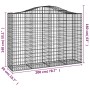 Cesta gaviones forma arco hierro galvanizado 200x50x140/160 cm de vidaXL, Maceteros y jardineras - Ref: Foro24-153397, Precio...