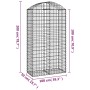 Cesta gaviones forma arco hierro galvanizado 100x50x180/200 cm de vidaXL, Maceteros y jardineras - Ref: Foro24-153439, Precio...