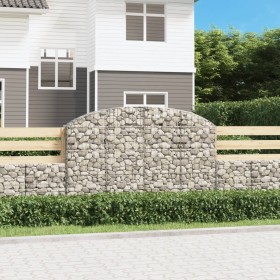 Cesta gaviones forma arco hierro galvanizado 200x30x120/140 cm de vidaXL, Maceteros y jardineras - Ref: Foro24-153466, Precio...
