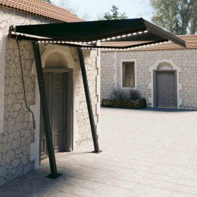 Toldo manual retráctil con LED gris antracita 3x2,5 m en Toldos | Comprar online en Foru.es