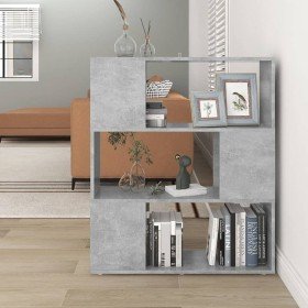 Librería separador contrachapada gris hormigón 80x24x94 cm en Librerías y estanterías | Comprar online en Foru.es