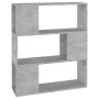 Librería separador contrachapada gris hormigón 80x24x94 cm en Librerías y estanterías | Comprar online en Foru.es