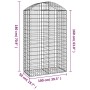 Cesta gaviones forma arco hierro galvanizado 100x50x160/180 cm de vidaXL, Maceteros y jardineras - Ref: Foro24-153438, Precio...