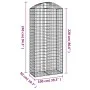 Gabione Korbbogenform aus verzinktem Eisen 100x50x220/240 cm von vidaXL, Töpfe und Pflanzgefäße - Ref: Foro24-153441, Preis: ...