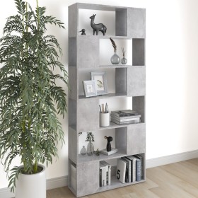 Librería separador contrachapada gris hormigón 80x24x186 cm en Librerías y estanterías | Comprar online en Foru.es