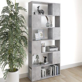 Librería separador contrachapada gris hormigón 80x24x186 cm en Librerías y estanterías | Comprar online en Foru.es