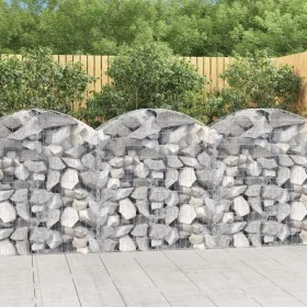 Cesta gaviones forma arco hierro galvanizado 100x50x100/120 cm de vidaXL, Maceteros y jardineras - Ref: Foro24-153435, Precio...