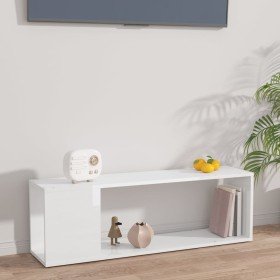 Mueble para TV madera contrachapada blanco brillo 100x24x32 cm en Muebles TV | Comprar online en Foru.es
