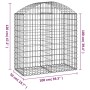 Cesta gaviones forma arco hierro galvanizado 100x50x100/120 cm de vidaXL, Maceteros y jardineras - Ref: Foro24-153435, Precio...