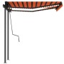 Toldo manual retráctil con LED naranja y marrón 3x2,5 m en Toldos | Comprar online en Foru.es