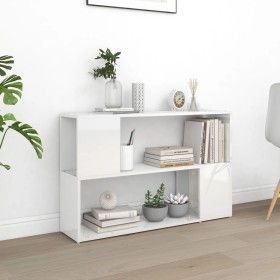Librería de madera contrachapada blanco brillante 100x24x63 cm en Librerías y estanterías | Comprar online en Foru.es