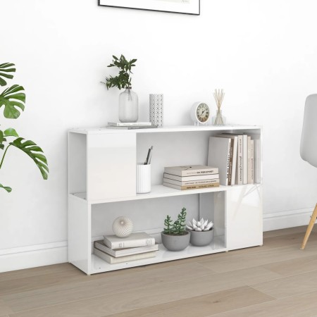 Librería de madera contrachapada blanco brillante 100x24x63 cm en Librerías y estanterías | Comprar online en Foru.es