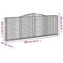 Cesta gaviones forma arco hierro galvanizado 400x30x140/160 cm de vidaXL, Maceteros y jardineras - Ref: Foro24-153527, Precio...