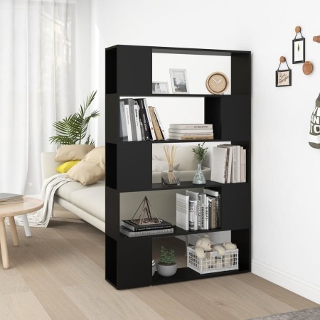 Librería separador madera contrachapada negro 100x24x155 cm en Librerías y estanterías | Comprar online en Foru.es