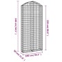 Cesta gaviones forma arco hierro galvanizado 100x30x220/240 cm de vidaXL, Maceteros y jardineras - Ref: Foro24-153431, Precio...