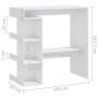 Mesa bar estante almacenaje contrachapada blanco 100x50x101,5cm en Mesas de comedor | Comprar online en Foru.es