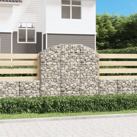 Cesta gaviones forma arco hierro galvanizado 150x30x140/160 cm de vidaXL, Maceteros y jardineras - Ref: Foro24-153447, Precio...
