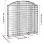 Cesta gaviones forma arco hierro galvanizado 150x30x140/160 cm de vidaXL, Maceteros y jardineras - Ref: Foro24-153447, Precio...