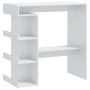 Mesa bar con estante aglomerado blanco brillo 100x50x101,5 cm en Mesas de comedor | Comprar online en Foru.es