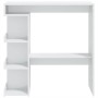 Mesa bar con estante aglomerado blanco brillo 100x50x101,5 cm en Mesas de comedor | Comprar online en Foru.es