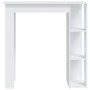 Mesa bar con estante madera contrachapada blanco 102x50x103,5cm en Mesas de comedor | Comprar online en Foru.es