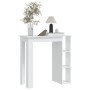 Mesa bar con estante madera contrachapada blanco 102x50x103,5cm en Mesas de comedor | Comprar online en Foru.es