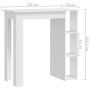 Mesa bar con estante madera contrachapada blanco 102x50x103,5cm en Mesas de comedor | Comprar online en Foru.es