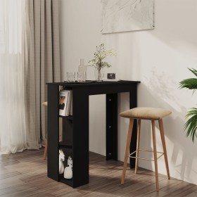 Mesa bar con estante madera contrachapada negro 102x50x103,5 cm en Mesas de comedor | Comprar online en Foru.es