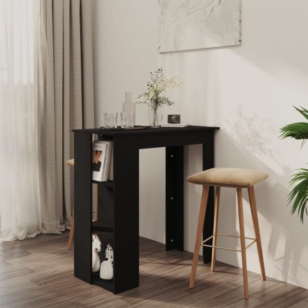 Mesa bar con estante madera contrachapada negro 102x50x103,5 cm en Mesas de comedor | Comprar online en Foru.es